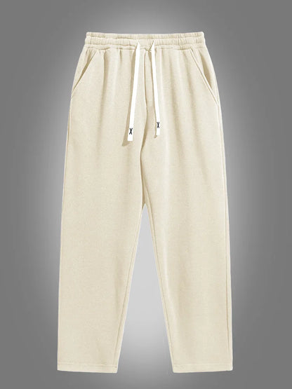 Men'S Solid Color Straight Leg Jogging Pants, Suitable for Casual Sports Such as Running, Gym, and Outdoor Activities