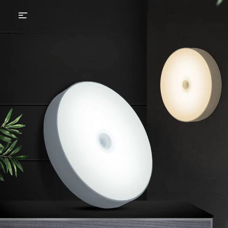 LED Smart Human Body Sensor Night Lamp Emergency Automatic Lighting USB Charging Wireless Magentic Suction Use Night Light